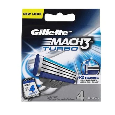 Gillette Blade Mach 3 Turbo Pack 4 Pc