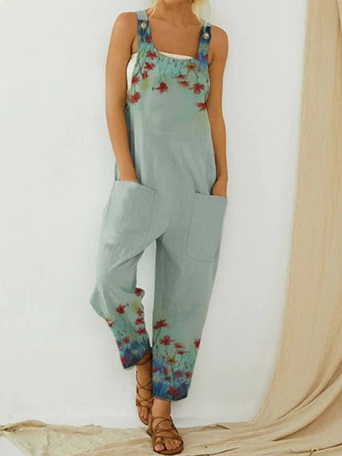 Title 3, Womens Trousers Fashion Loose Straight Jumpsui...