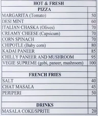 Bharaths Pizza & Milkshake menu 1