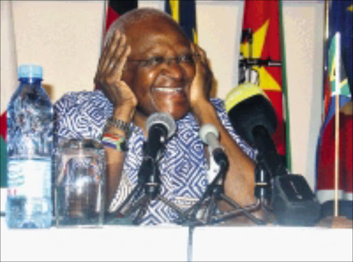 'DISGRACED CONTINENT': Archbishop Desmond Tutu. 02/02/09. © Unknown.