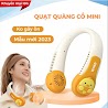 Quạt Đeo Cổ Mini - Quạt Treo Cổ Điều Hòa Tích Điện Hình Thú Không Cánh Tiện Lợi, 3 Cấp Độ Gió, Kiểu Dáng Dễ Thương Pin4000Ma