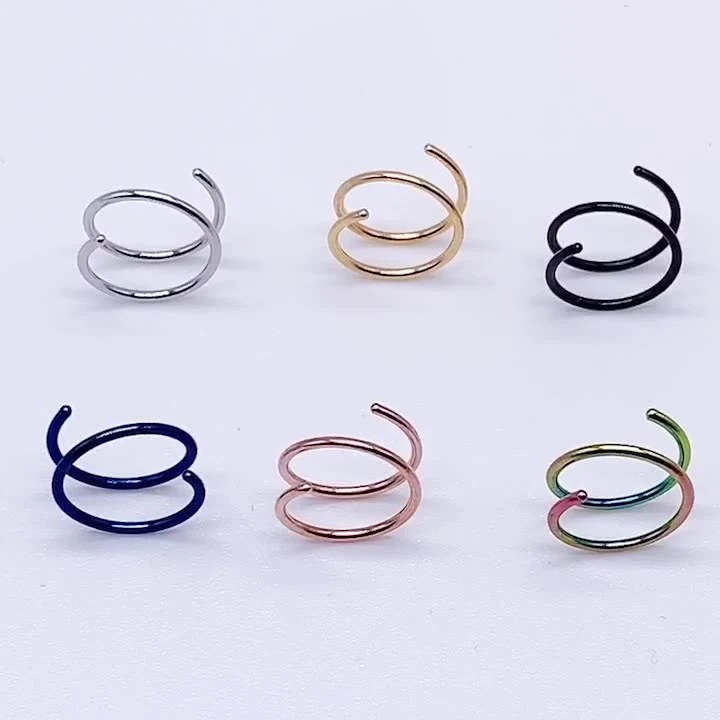 Rvs neusring oorbellen met vacuüm plating. Hypoallergeen en duurzaam. Geniet van een stijlvolle en resistente uitstraling.
