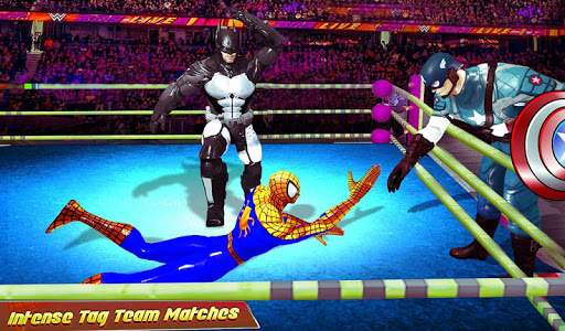 Superhero Wrestling Tag Team Ring Fighting Arena