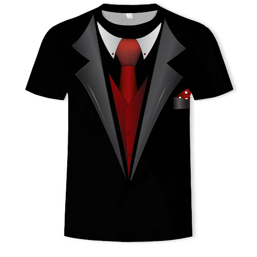 Title 2, Mens summer T-shirt with fake two-piece suit 3...