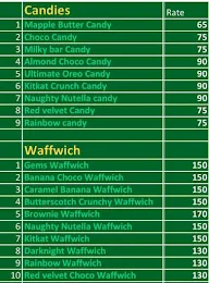 Candy Waffle menu 2