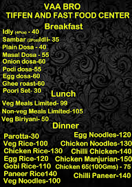 Vaa Bro Tiffin & Fast Food Center menu 1