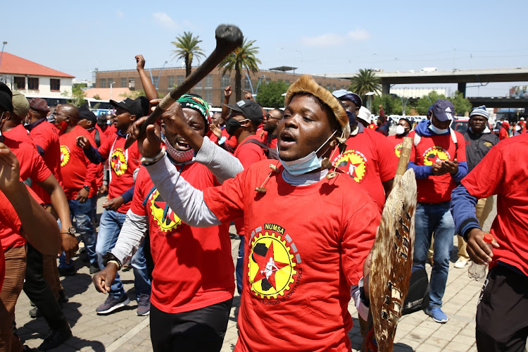 Numsa members turned out in their numbers to protest about salary increases.