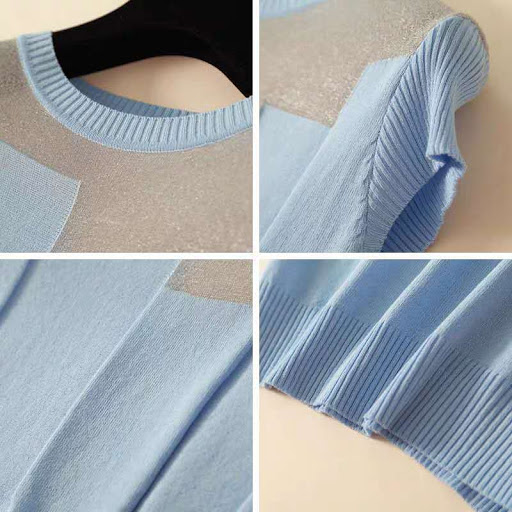 Title 1, Ice Silk short-sleeved knitted bottoming shirt,...