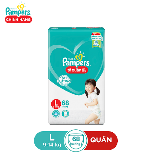 Tã bỉm quần Pampers giữ dáng gói cực đại L68 bịch 68 miếng