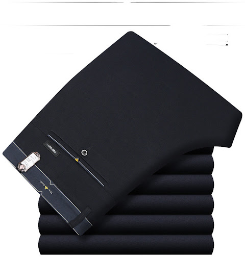 Title 5, Black Mens Casual Pants Middle-aged Non-iron T...