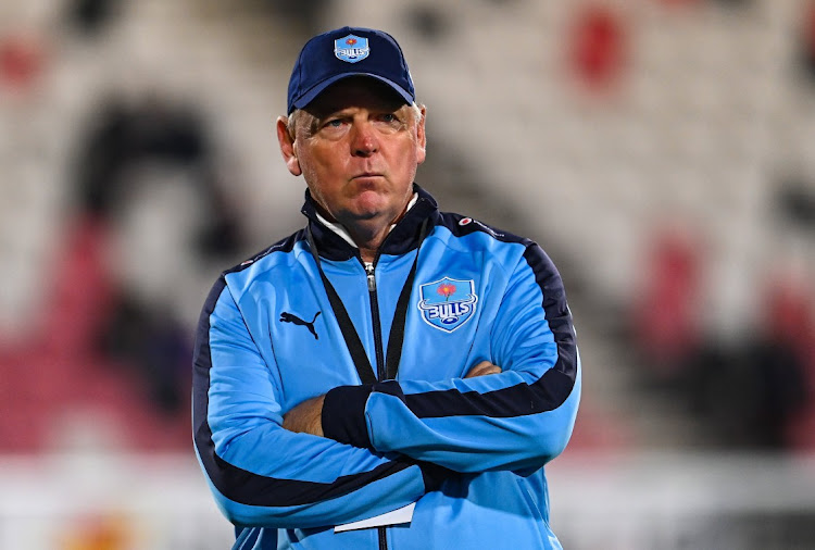 Bulls head coach Jake White before the United Rugby Championship match against Ulster at Kingspan Stadium on March 25 2023 in Belfast, Northern Ireland.