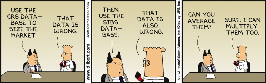 bad data cartoon- Dilbert by Scott Adams