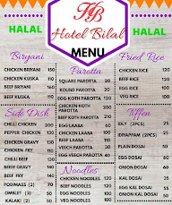 Hotel Bilal menu 1