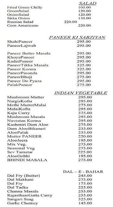 Eat & Chaat menu 