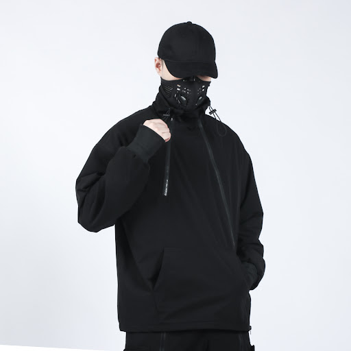 Title 2, Stylish Mens Loose Pullover High Collar Jacket...