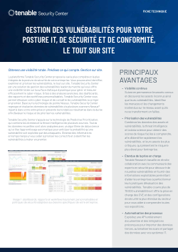 Fiche technique de Tenable Security Center