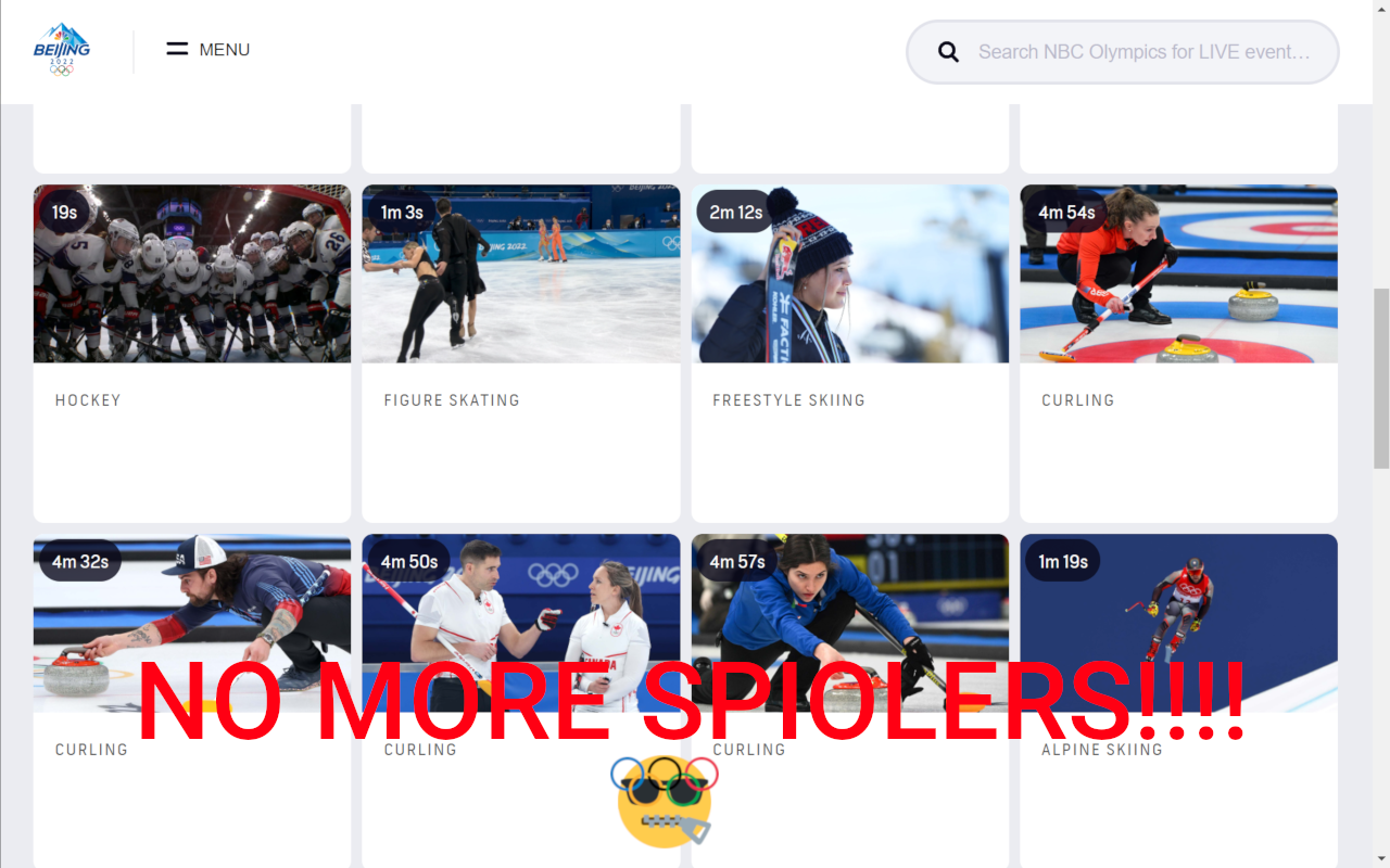 Hide Olympic Spoilers Preview image 3