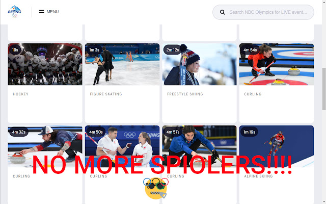 Hide Olympic Spoilers chrome extension