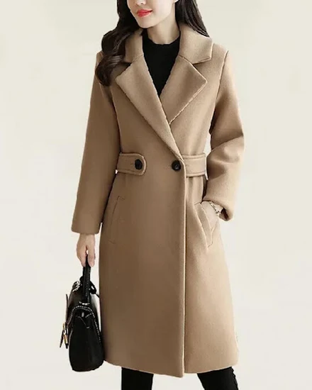 Winter Women Coat Stylish Mid-length Women's Overcoat wit... - 3