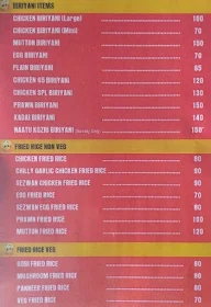 Rahman Biriyani menu 2