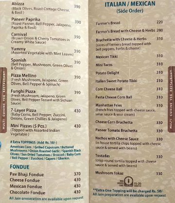 Utsav hotel menu 