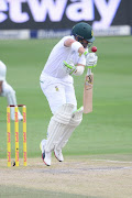 Dean Elgar of the Proteas hit on the head by Jasprit Bumrah of India during day 3 of the 3rd Sunfoil Test match between South Africa and India at Bidvest Wanderers Stadium on January 26, 2018 in Johannesburg.