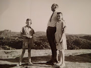 Derek with his father Basil and sister Gaynor at the Matopos near Bulawayo.