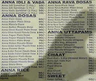 Anna Ka Dosa menu 1