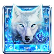 Blue Fire Wolf Keyboard Theme  Icon