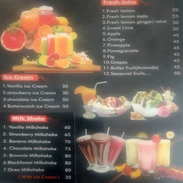 Friends Cafe menu 