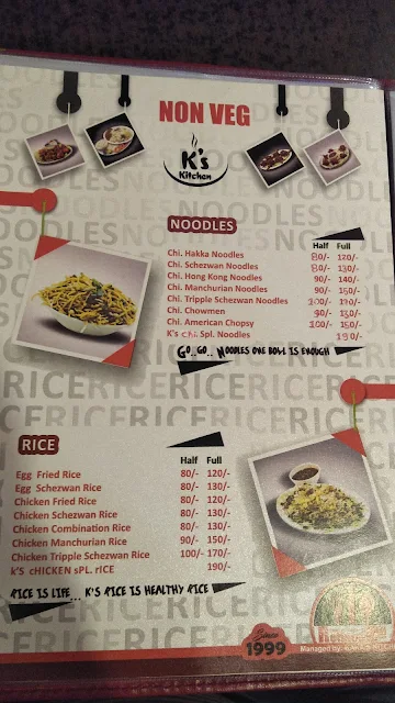 K's Kitchen menu 