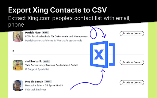 Contacts Export for Xing (Email + Phone)