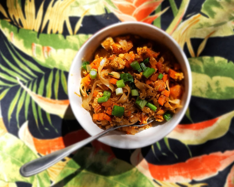 The mouthwatering Pad Thai the author whipped up during her Thai cookery lesson at Sawadee in Pretoria.