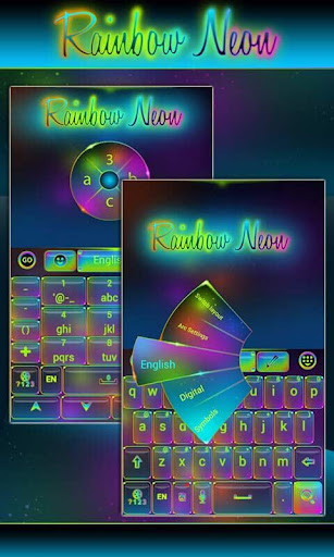 Rainbow Neon GO Keyboard Theme