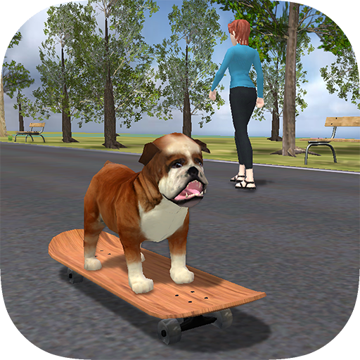 Bulldog on Skateboard icon