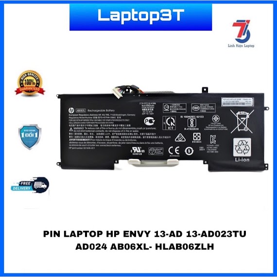 Pin Laptop Hp Envy 13 - Ad 13 - Ad023Tu Ad024, Ab06Xl - Hlab06Zlh Loại Tốt Chính Hãng