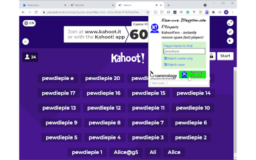 Kahoot!’ers - Remove Illegitimate Players