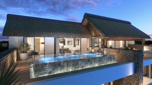 Modern villa with infinity pool, thatched roof in this luxury apartment for sale in Tamarin ($2,304,668 - 227 m²)