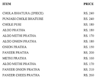 Chole Bhatura And Parathas menu 1