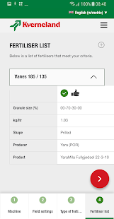 Kverneland Spreading Charts - náhled