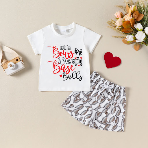 Title 5, Infant Toddler Letter Print Short-sleeve Two-pi...