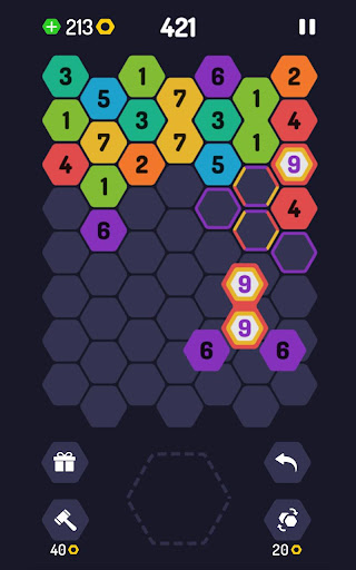 UP 9 - Hexa Puzzle! Merge Numbers to get 9