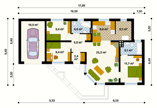 Szyper 3 CE - Rzut parteru