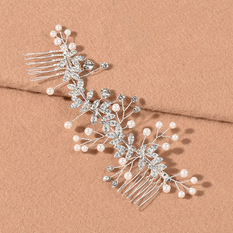 Nieuwe zilveren bruids haar kam bloem hoofddeksel Haaraccessoire voor de bruid Bloemige elegantie voor je bruiloft Perfecte afwerking