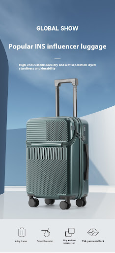 Title 14, US Multi-functional Front Fastening Luggage wit...