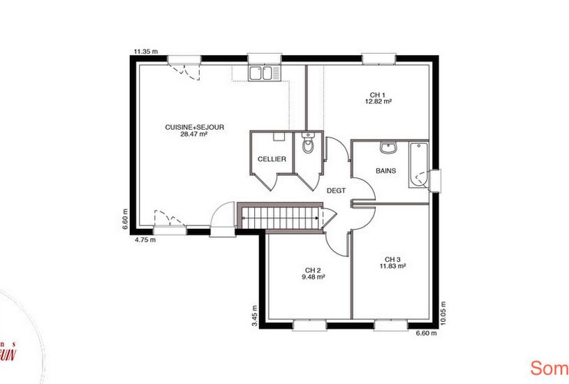  Vente Terrain + Maison - Terrain : 931m² - Maison : 80m² à Connantre (51230) 