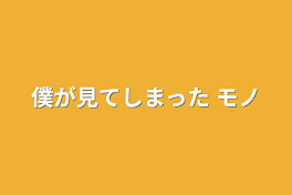 僕が見てしまった モノ