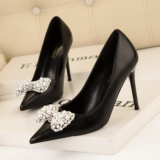 Title 8, Womens Fashion Banquet Pointed Toe Pearl Bow H...