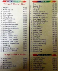 New Shanthi Sagar menu 1