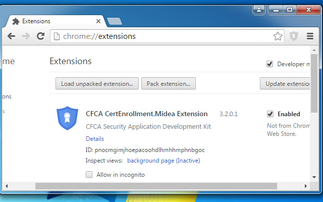 CFCA CertEnrollment.Midea Extension chrome extension